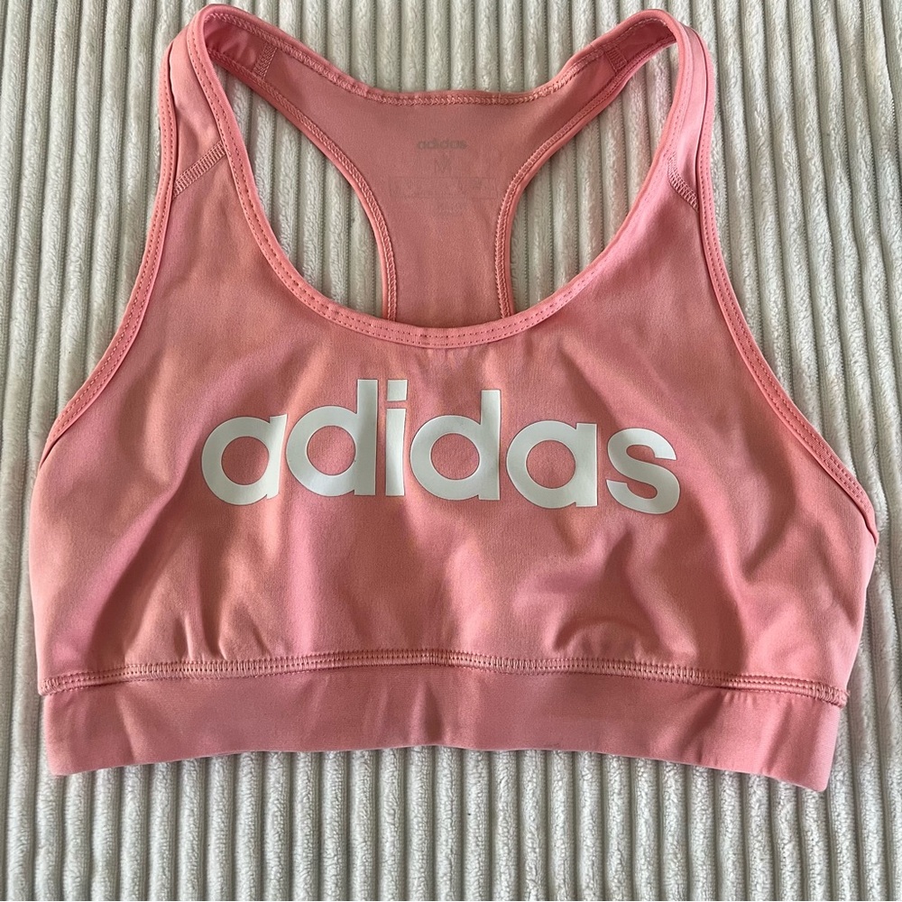 Adidas light pink Racerback Sports Bra